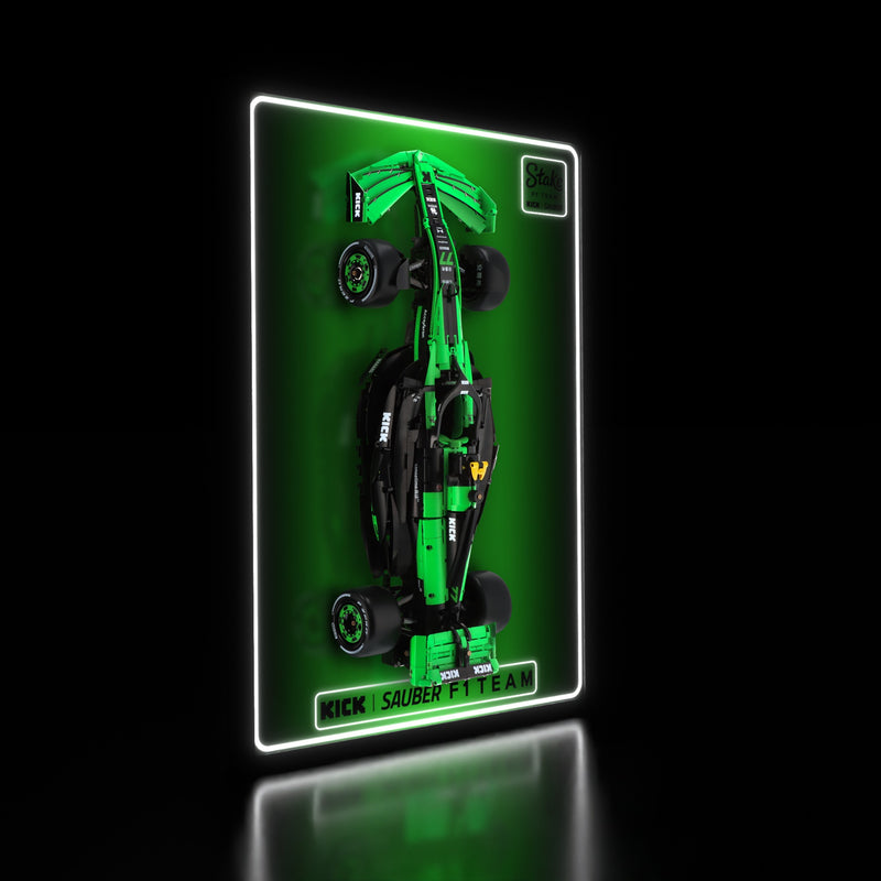 Load image into Gallery viewer, LED wall display for CaDA C64010W KICK Sauber F1 Team C44, illuminated left angle with model
