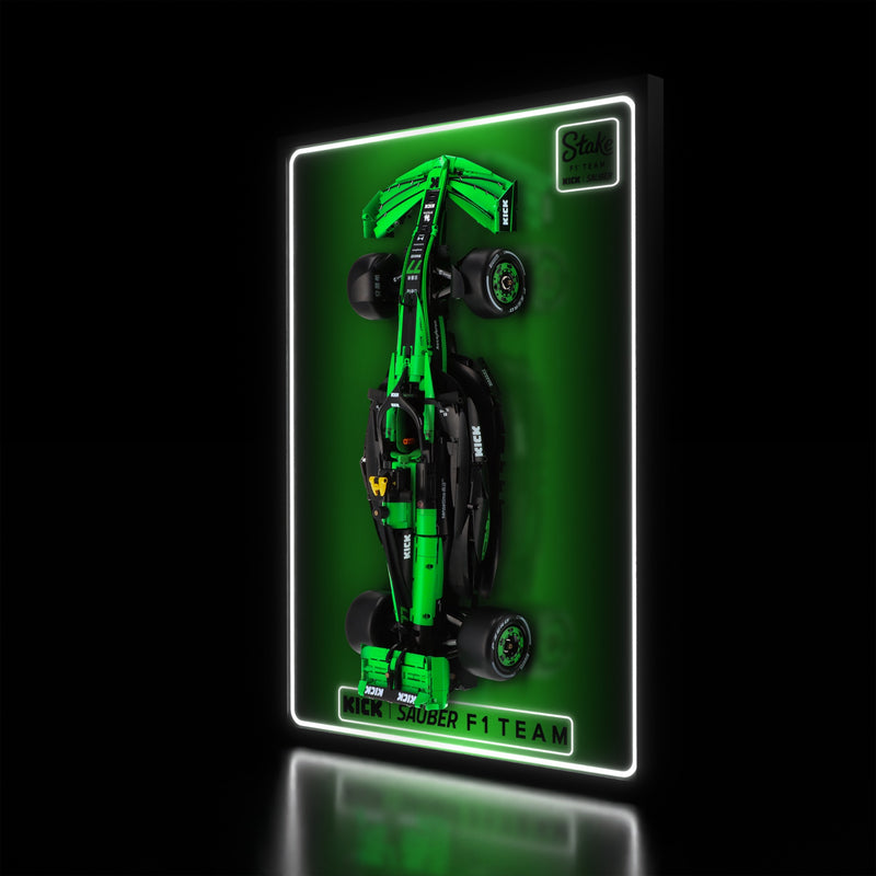 Load image into Gallery viewer, LED wall display for CaDA C64010W KICK Sauber F1 Team C44, illuminated right angle with model
