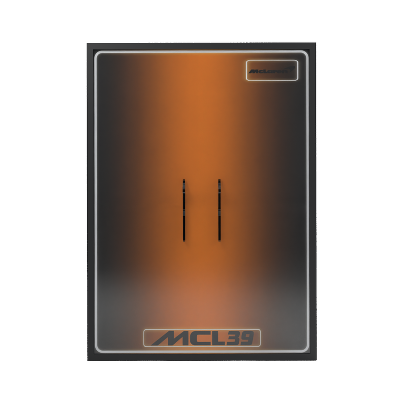 Load image into Gallery viewer, LED wall display for LEGO Technic 42228 McLaren MCL39 F1 Car, front view without model showing mounting supports
