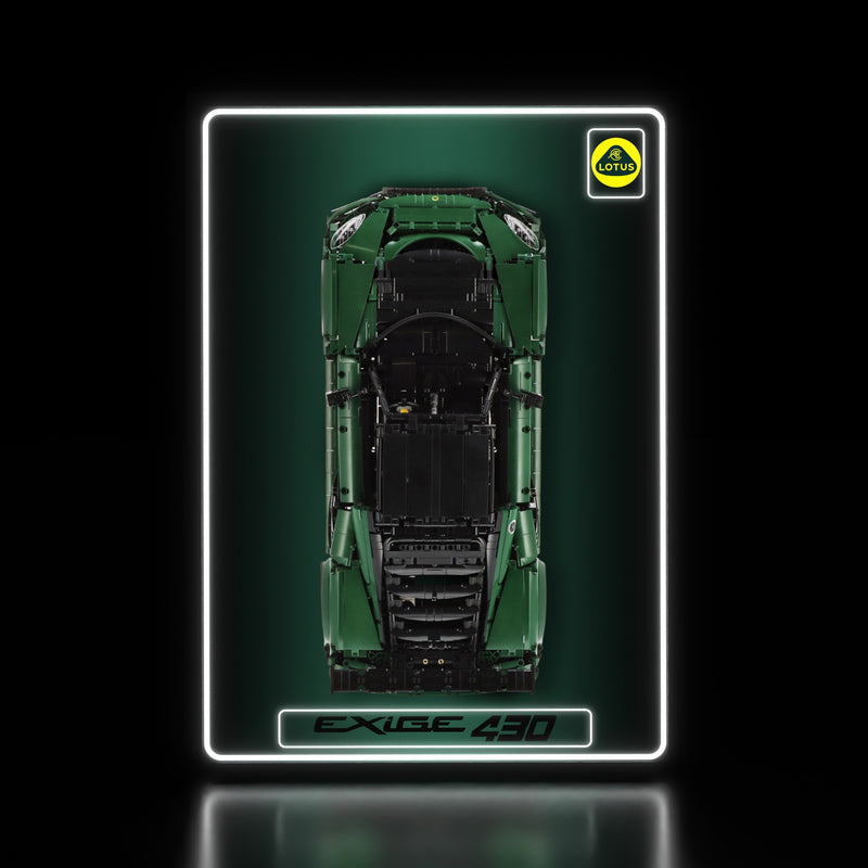 Load image into Gallery viewer, LED wall display for CaDA C61511W Lotus Exige Cup 430, illuminated straight-on view with model
