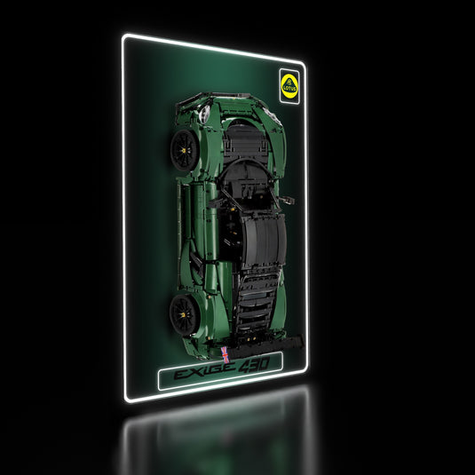 LED wall display for CaDA C61511W Lotus Exige Cup 430, illuminated left angle with model