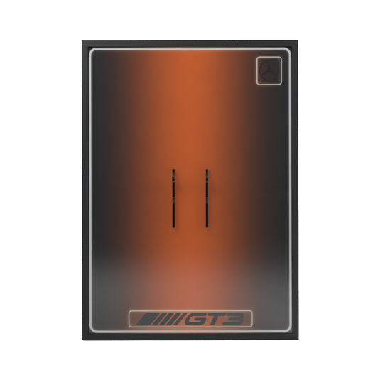LED wall display for CaDA C64008W Mercedes-AMG GT3, front view without model showing mounting supports