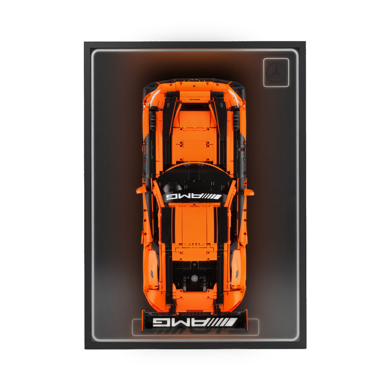 Load image into Gallery viewer, LED wall display for CaDA C64008W Mercedes-AMG GT3, straight-on view in ambient light with model
