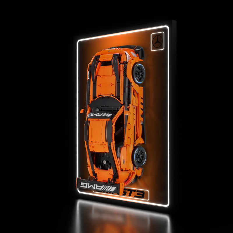 Load image into Gallery viewer, LED wall display for CaDA C64008W Mercedes-AMG GT3, illuminated right angle with model
