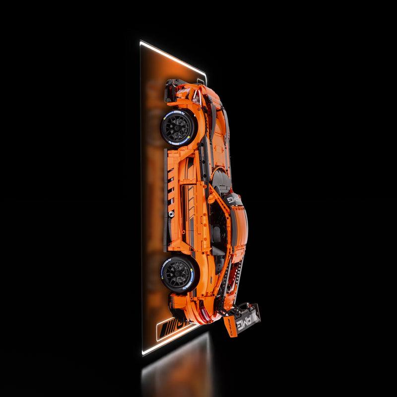 Load image into Gallery viewer, LED wall display for CaDA C64008W Mercedes-AMG GT3, illuminated side view with model
