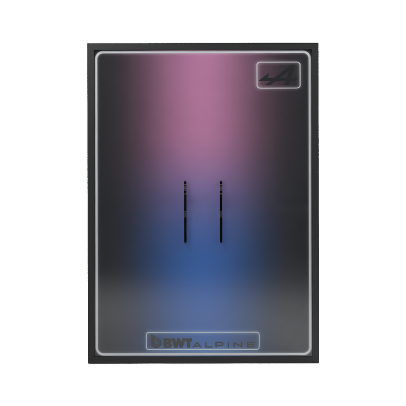 Load image into Gallery viewer, LED wall display for CaDA C64012W BWT Alpine F1 Team A525, front view without model showing mounting supports
