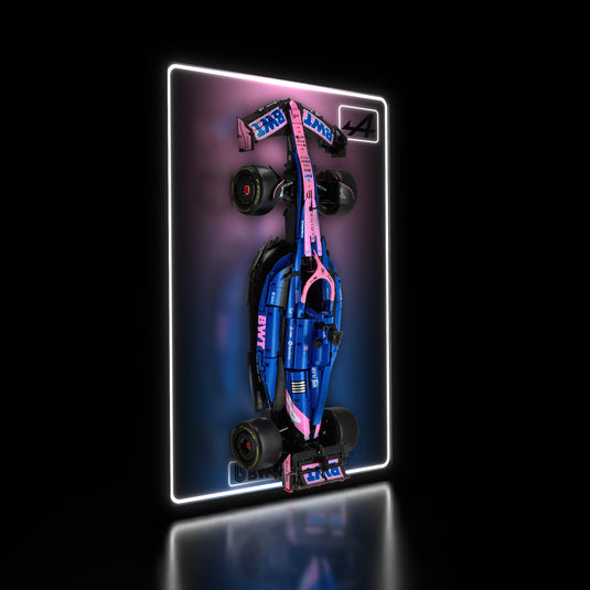 LED wall display for CaDA C64012W BWT Alpine F1 Team A525, illuminated left angle with model