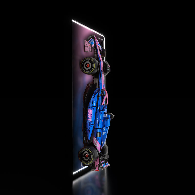 Load image into Gallery viewer, LED wall display for CaDA C64012W BWT Alpine F1 Team A525, illuminated side view with model
