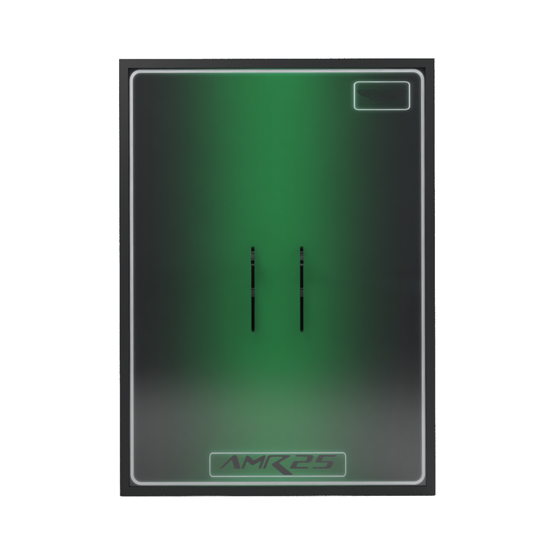 Load image into Gallery viewer, LED wall display for LEGO Technic 42240 Aston Martin Aramco AMR25 F1 Car, front view without model showing mounting supports
