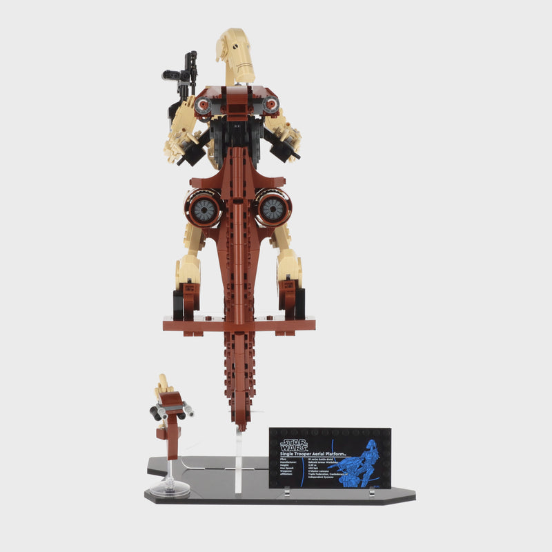 Load and play video in Gallery viewer, LEGO 75428 Battle Droid with STAP - Display Stand
