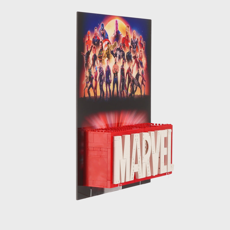 Load and play video in Gallery viewer, Wall Display for LEGO 76313 MARVEL Logo &amp; Minifigures
