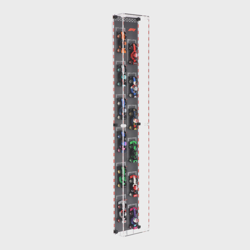 Load and play video in Gallery viewer, Wall Mounted Display Case for LEGO F1 Collectible Race Cars (71049)
